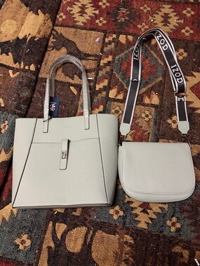 Izod Light Gray Two-Piece Tote and Crossbody Bag Set
